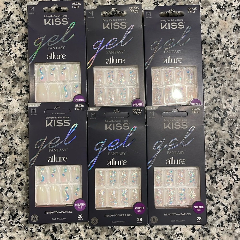 6 pairs Kiss gel allure fantasy nails